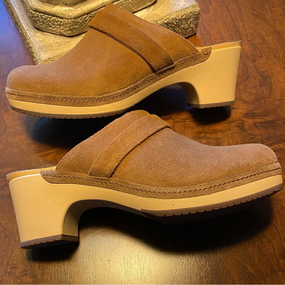 New CROCS suede women’s clogs size 8